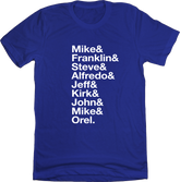 Baseball Lineup 1988 Los Angeles & LAD blue T-shirt In The Clutch